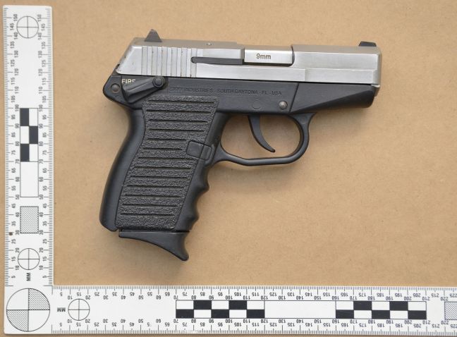 Police photo of the confiscated weapon. 