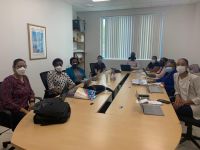 CARPHA representatives in a meeting with public health officials from the Ministry of VSA and CPS.