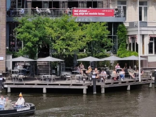 ‘The best terrace still, by some distance’. Bars reopen in Amsterdam. Photo: Bas Horsting 