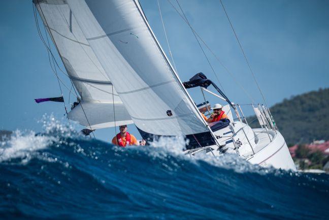 Teams faced a tough challenge on the first day of racing with big swells and strong breeze &copy; Laurens Morel