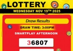 Robbie's Lottery Results for Thursday, November 20, 2025