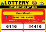 Robbie's Lottery Results for Saturday, November 22, 2025