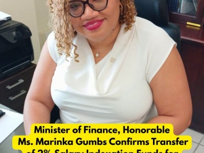 Minister of Finance Gumbs Confirms Transfer of 2% Salary Indexation Funds for Subsidized Schools